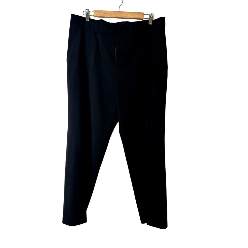 Boss Hugo Boss Mens Size 36R 29 Inseam Black Pleated Woo Blend  Pants